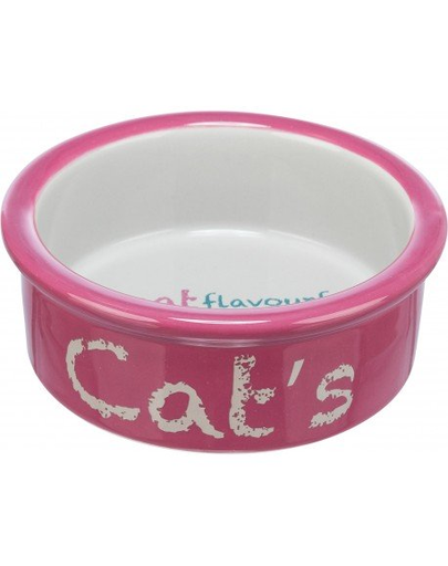 TRIXIE Bol ceramic pentru pisica, roz/gri, 0,3 l/ 12 cm