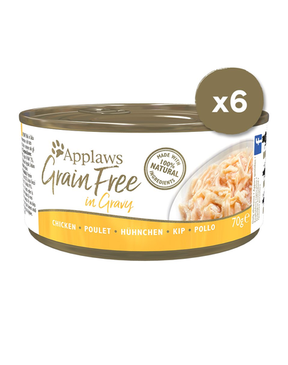 APPLAWS Cat Grain Free hrana umeda pentru pisici, pui in sos 6 x 70 g