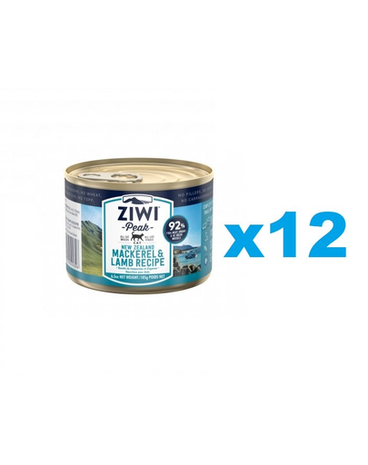 ZIWIPEAK Cat Mackerel&Lamb hrana umeda pisici 12 x 185 g cu macrou si miel