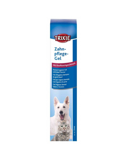 TRIXIE Gel pentru îngrijire dinți și ginii pentru câini și pisici - aromă vită  100 g