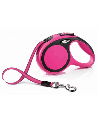 FLEXI Lesă automată New Comfort L bandă 5 M roz
