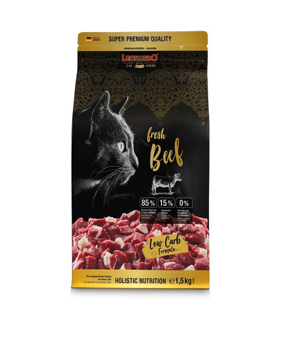 LEONARDO Fresh Beef & Poultry Hrana uscata pentru pisici, cu vita si pasare 1,5 kg