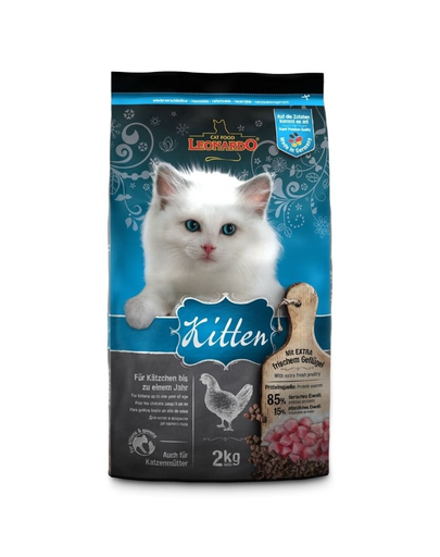 LEONARDO Kitten hrana uscata pisici junior si femele gestante, cu pasare 2 kg