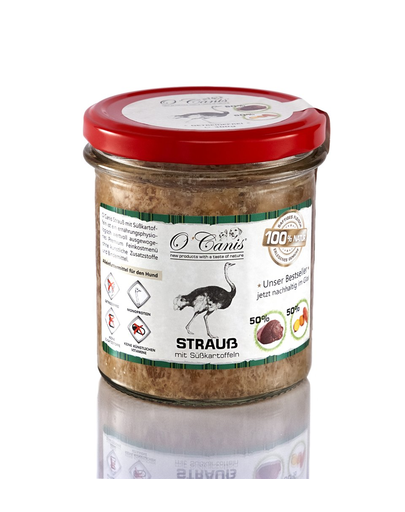 O'CANIS hrană umedă complementară cu struț și cartofi 300 g