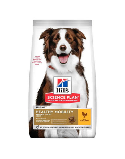 HILL\'S Science Plan Canine Adult Healthy Mobility Medium Chicken 14 kg hrana pentru caini de talie mijlocie, cu pui, pentru sustinerea articulatiilor