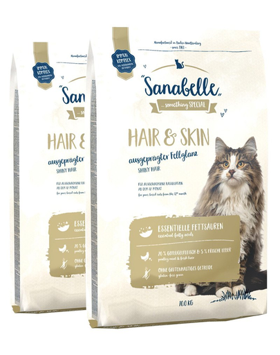 SANABELLE Hrana uscata pentru pisici adulte, hair & skin 20 kg (2 x 10 kg)