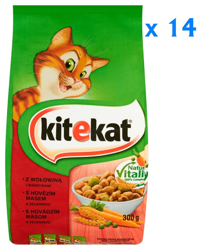 KITEKAT cu vită și legume 0.3 kg x14