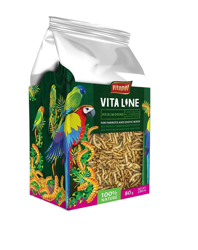VITAPOL Viermi de faina pentru papagali si pasari exotice 80g