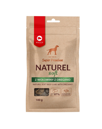 MACED Super Premium Naturel Soft Recompense pentru caini, cu vita si oregano 100g