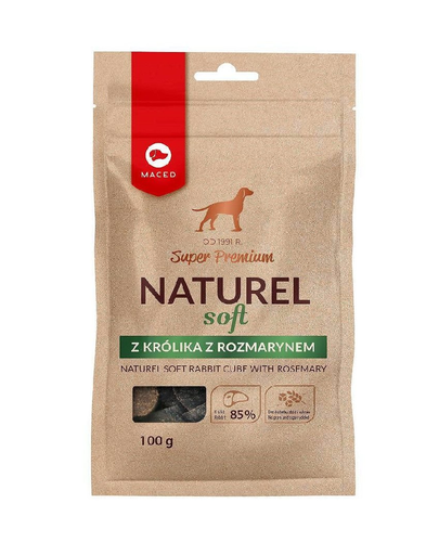 MACED Super Premium Naturel Soft recompense pentru caini cu iepure si rozmarin 100g