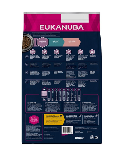 EUKANUBA Cat Kitten All Breeds Healthy Start Chicken & Liver Hrana uscata pentru pisici junior, cu pui si ficat 10 kg
