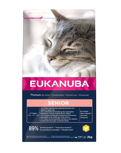 EUKANUBA Cat Senior All Breeds Top Condition Chicken & Liver  Hrana uscata pentru pisici senior, cu pui si curcan 2 kg