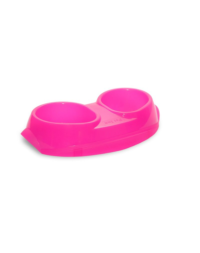 PET INN Bol Space Bowl Classic line transparent 2x200 ml roz