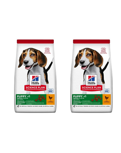 HILL\'S Science Plan Canine Puppy Medium Chicken hrana caini de rasa medie, cu pui 36 kg (2x18 kg)