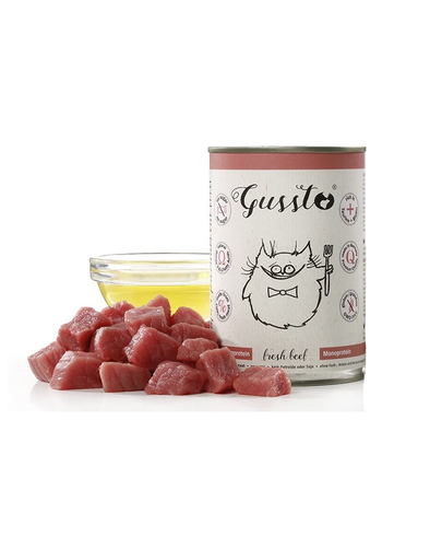 GUSSTO Cat Fresh Beef set conserve pisica, cu vita 12x400 g