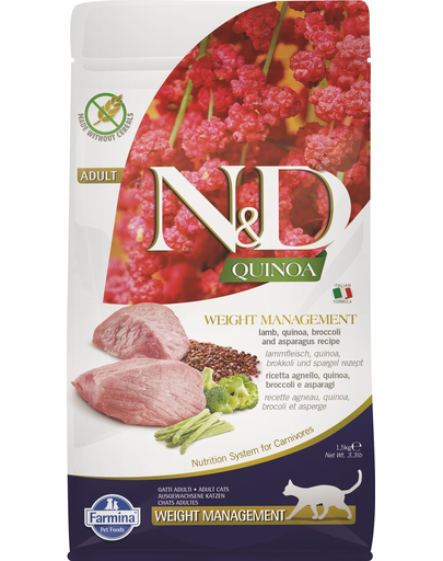 FARMINA N&D Quinoa Cat Weight Management cu miel și broccoli 1.5 kg