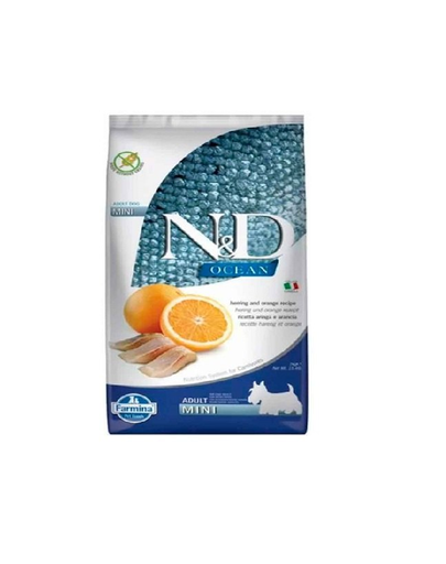 FARMINA N&D OCEAN DOG HERRING & ORANGE ADULT MINI 7 kg
