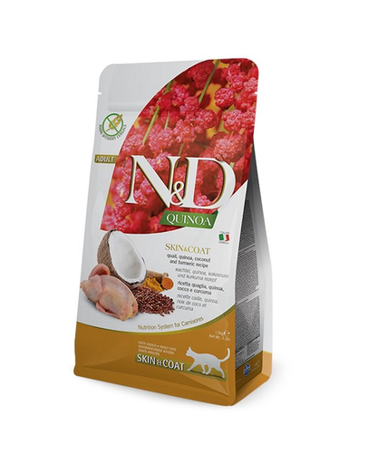 FARMINA N&D Cat Quinoa Skin&Coat hrana uscata pentru pisici cu quinoa si prepelita 50 g
