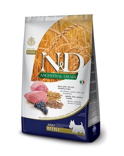 FARMINA N&D Low Grain Adult Hran pentru caini, cu miel si afine 2.5 kg