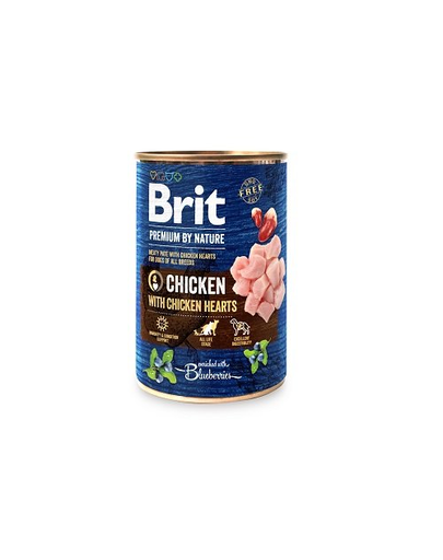 BRIT Premium by Nature Chicken&Hearts 24 x 400 g hrana umeda pentru caini, cu pui si inimi