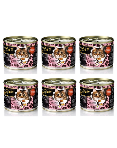 O'CANIS Hrana umeda pentru pisici adulte, cu gasca si ulei de sofran  200 g x 6buc