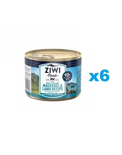 ZIWIPEAK Cat Mackerel&Lamb hrana umeda pisica 6x185 g macrou si miel