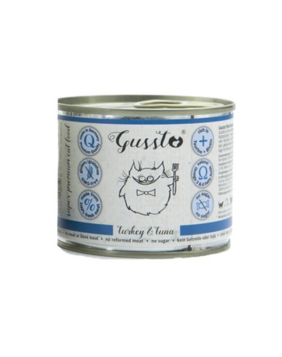 GUSSTO Cat Fresh Turkey&Tuna ton si curcan pentru pisici 12x200 g