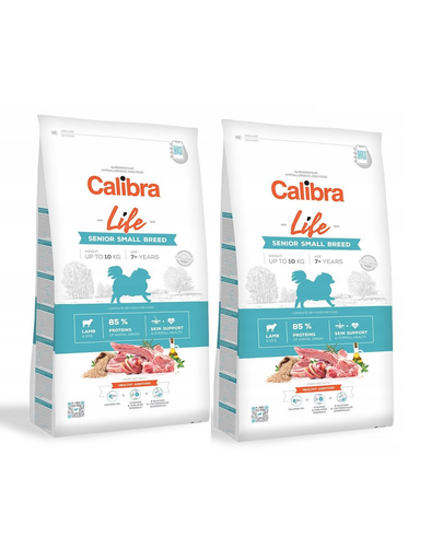 CALIBRA Dog Life Senior Small Breed Lamb hrana uscata superpremium pentru caini seniori de talie mica, cu miel 12 kg (2 x 6 kg)
