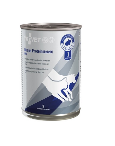TROVET Unique Protein Rabbit UPH hrana monoproteica 6x400 g caini si pisici, cu iepure