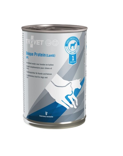 TROVET Unique Protein Lamb UPL dieta veterinara cu miel 12x400 g caini si pisici