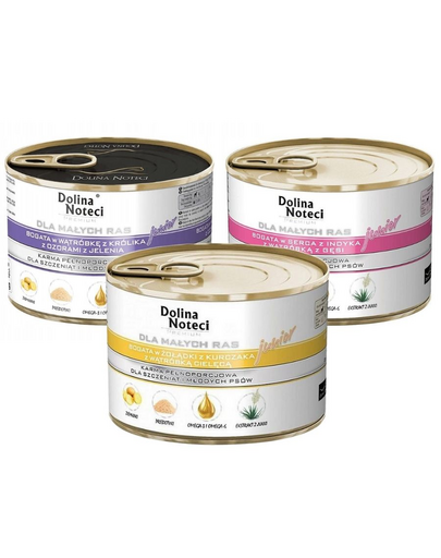 DOLINA NOTECI Junior Premium Mix Conserve pentru catei de talie mica, sortimente mixte 12x185g