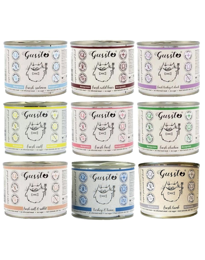 GUSSTO Cat pachet hrana pisici, mix arome 8x200 g