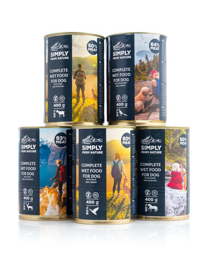 SIMPLY FROM NATURE Hrana umeda caini mix 5 arome 5 x 400g