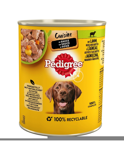 PEDIGREE Cuisine Adult Hrana umeda pentru caini adulti, cu miel, paste si morcov in sos 800 g