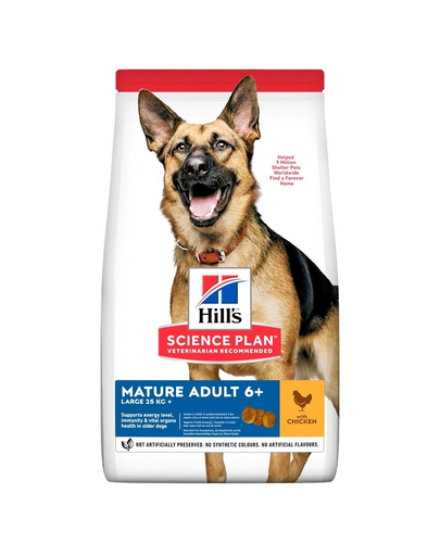 HILL'S Science Plan Canine Mature Adult 6+ Large breed Chicken 18 kg pentru caini in varsta, talie mare + 3 conserve GRATIS