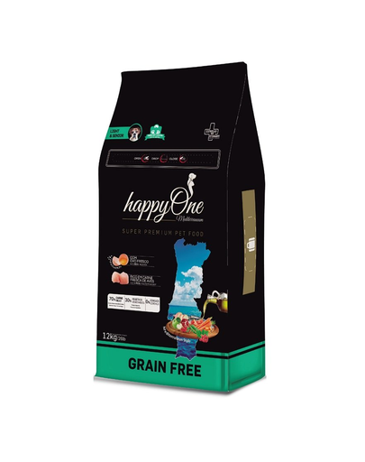 HAPPYONE Grain-Free Mediterraneum Light&Senior hrana caini seniori SUPER PREMIUM 12 kg