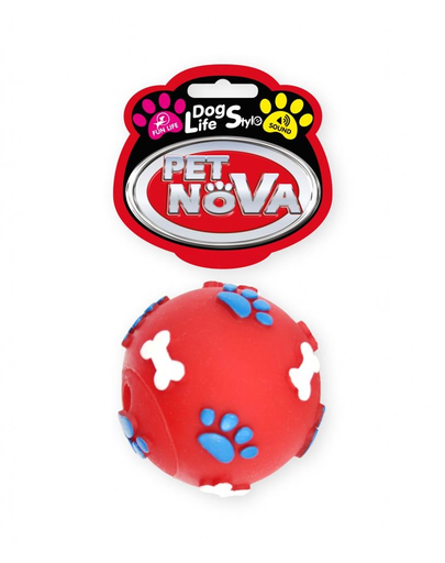 PET NOVA DOG LIFE STYLE Minge din cauciuc pentru caini, rosu, 6cm