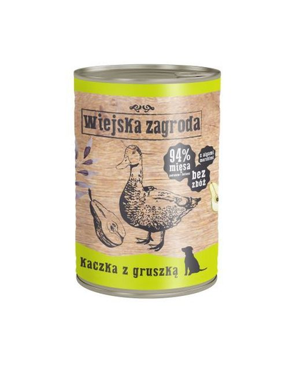 WIEJSKA ZAGRODA hrană umedă fără cereale, rață și pere 400 gr