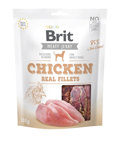 BRIT Jerky Snack Chicken Fillets recompensa cu pui pentru caini 200 g