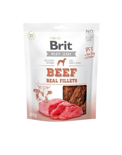 BRIT Jerky Snack Beef and Fillets recompense pentru caini 200 g file de vita si pui