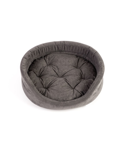 FERA Pat oval cu perna pentru caini, gri, Marime S: 53 x 44 x 16