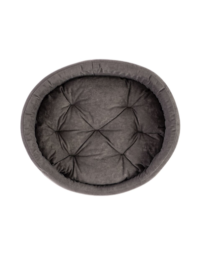 FERA Pat oval cu perna pentru caini, gri, Marime S: 53 x 44 x 16