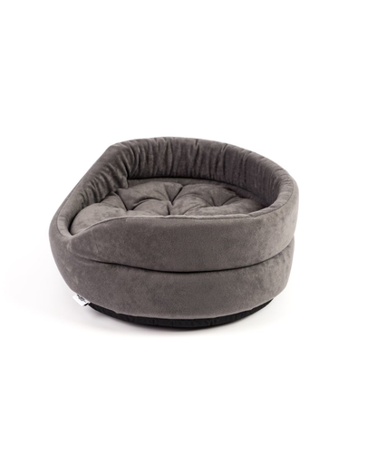 FERA Pat oval cu perna pentru caini, gri, Marime S: 53 x 44 x 16