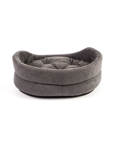 FERA Pat oval cu perna pentru caini, gri, Marime S: 53 x 44 x 16