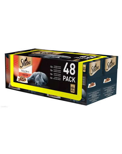 SHEBA Selection in Sauce Hrana umeda mix de arome in sos pentru pisici adulte 48 x 85 g