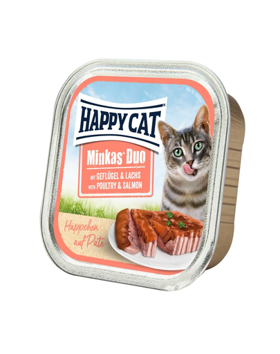 HAPPY CAT Duo pate pui și somon 100 g