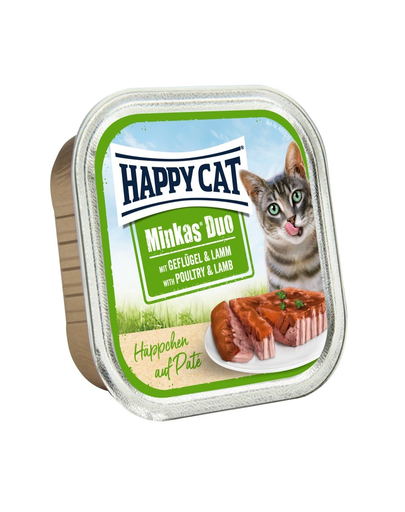 HAPPY CAT Duo pate pui și miel 100 g