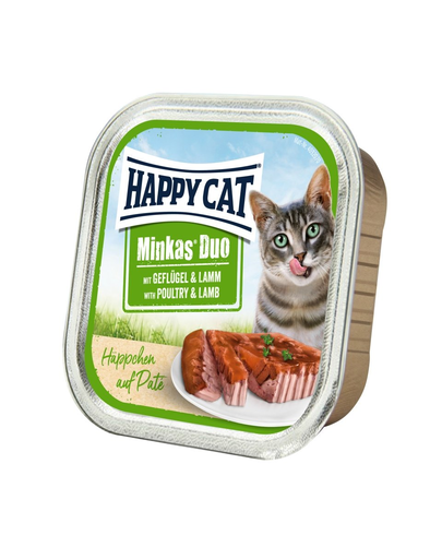 HAPPY CAT Duo pate pui și miel 100 g