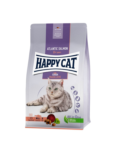 HAPPY CAT Senior hrana uscata pentru pisici senior, cu somon atlantic 4 kg