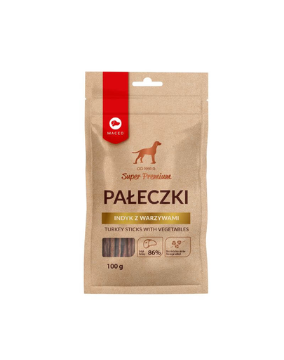 MACED Super Premium recompense pentru caine, cu curcan si legume 100g